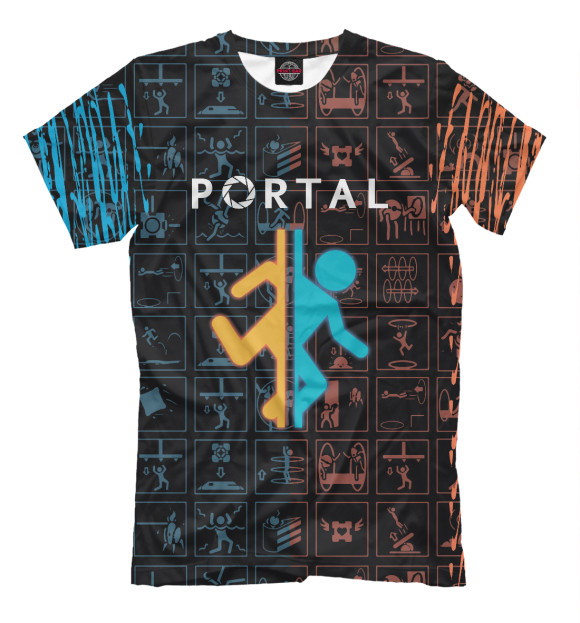 Мужская футболка с изображением Portal цвета Белый
