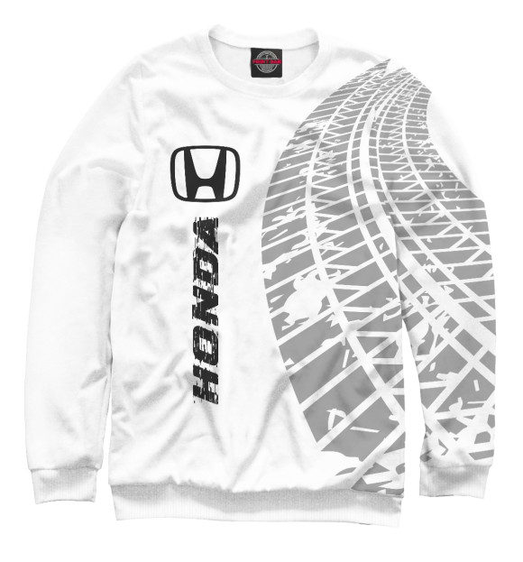 Мужской свитшот с изображением Honda Speed (белый фон) цвета Белый