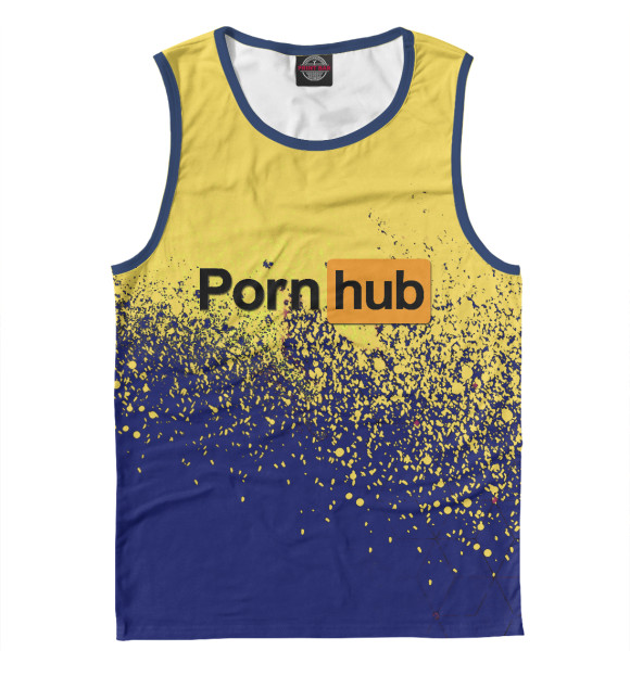 Мужская майка с изображением PornHub + краски цвета Белый