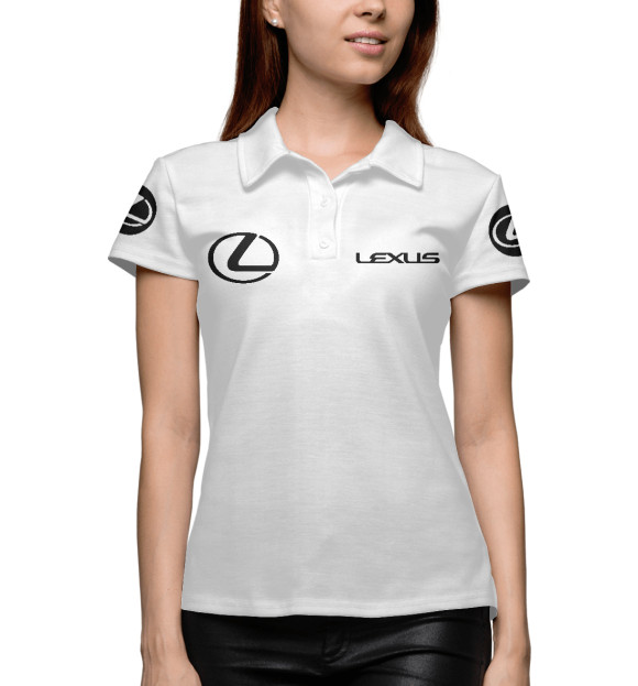 Женское поло с изображением Lexus цвета Белый