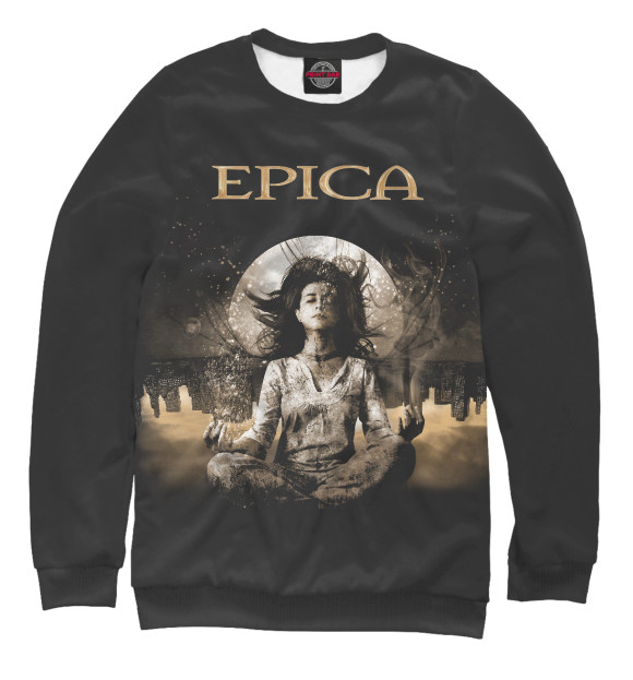 Мужской свитшот с изображением Epica цвета Белый