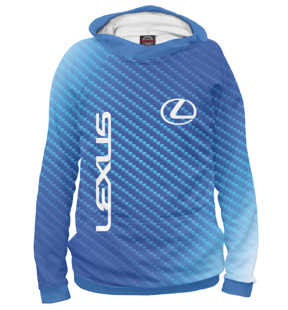 Мужское худи с изображением Lexus / Лексус цвета Белый