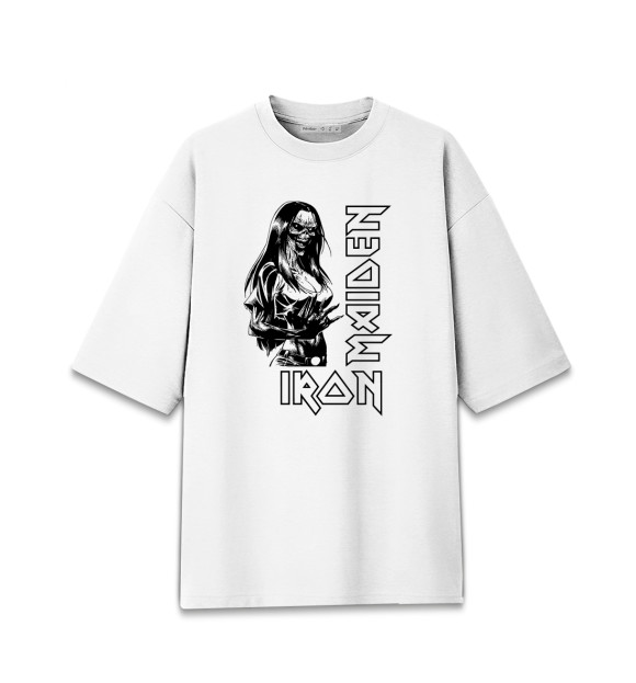Мужская футболка оверсайз с изображением Iron Maiden цвета Белый