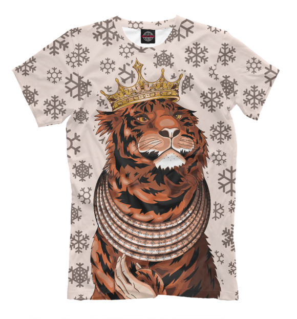 Мужская футболка с изображением Тигрица-императрица цвета Белый