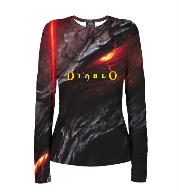 Женский лонгслив с изображением Diablo | Диабло цвета Белый