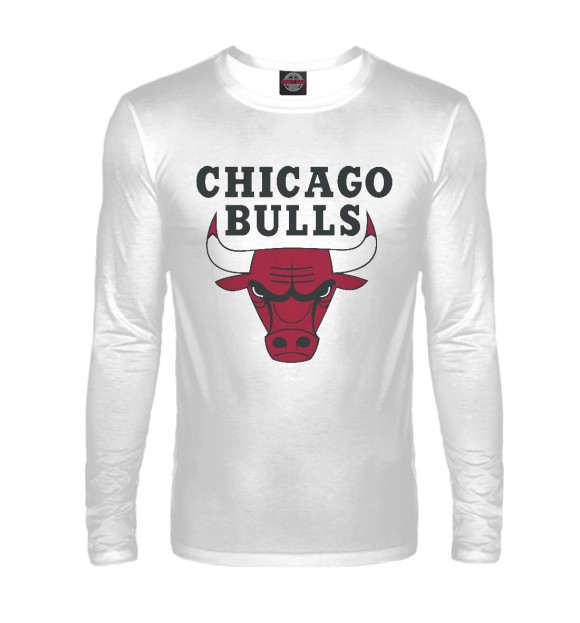 Мужской лонгслив с изображением Chicago Bulls цвета Белый