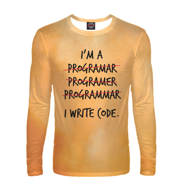 Мужской лонгслив с изображением I'm a programmer цвета Белый