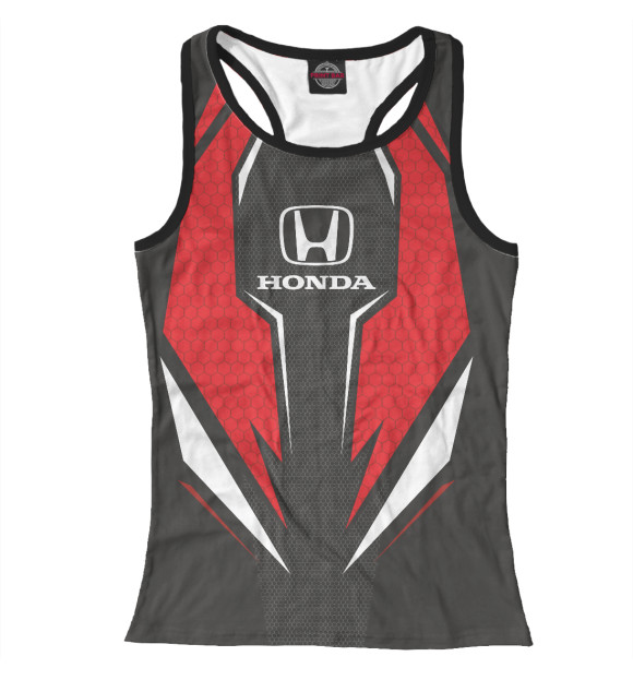 Женская майка-борцовка с изображением Honda Driver team Red цвета Белый