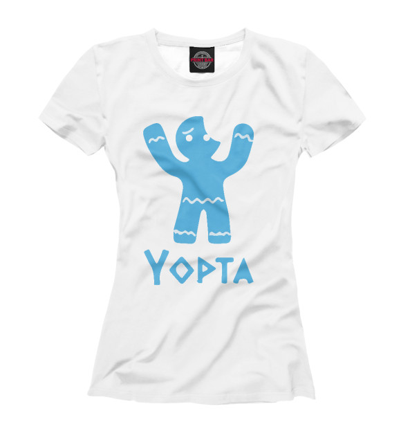 Женская футболка с изображением Yopta цвета Белый