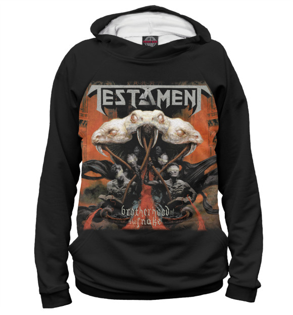 Женское худи с изображением Testament цвета Белый