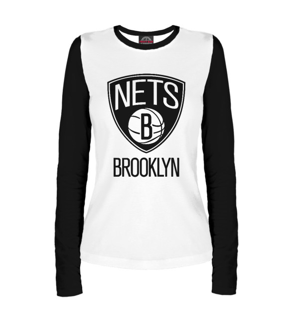 Женский лонгслив с изображением Brooklyn Nets цвета Белый