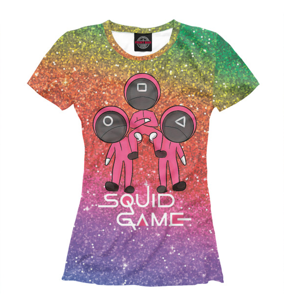 Футболка для девочек с изображением Игра в кальмара цвета Белый