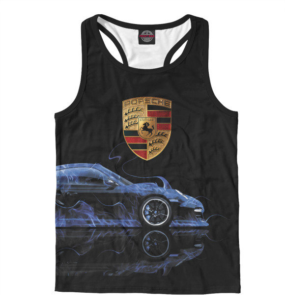 Мужская майка-борцовка с изображением Porsche цвета Белый