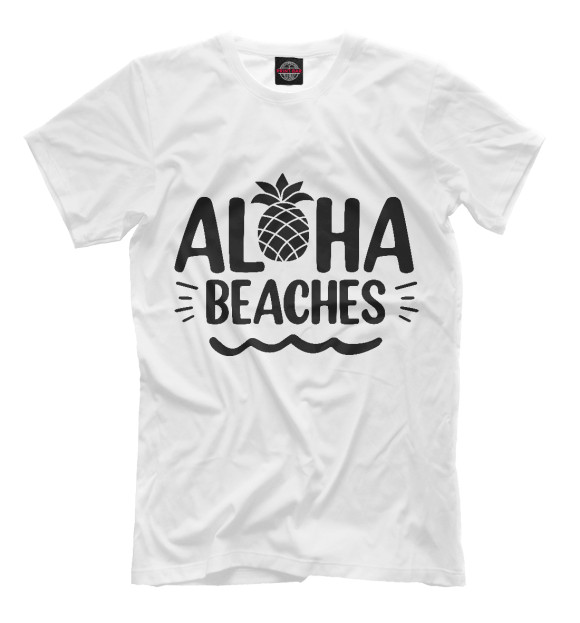Мужская футболка с изображением Aloha beaches цвета Белый