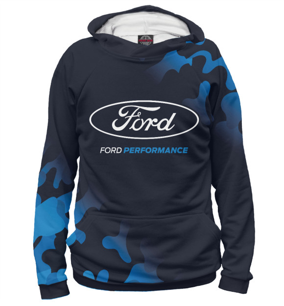 Мужское худи с изображением Ford Performance цвета Белый