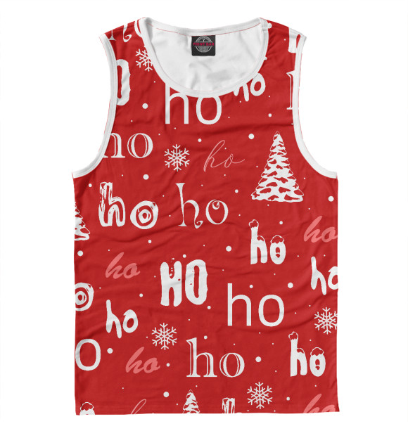 Мужская майка с изображением Хо-хо-хо цвета Белый