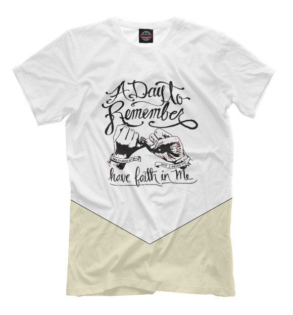 Мужская футболка с изображением A Day To Remember Have Fait цвета Белый