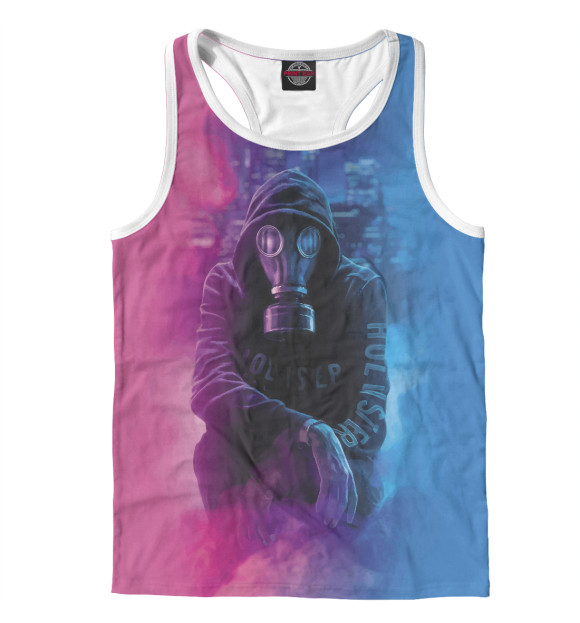 Мужская майка-борцовка с изображением Smog цвета Белый