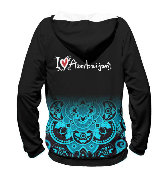 Мужское худи с изображением Азербайджан цвета Белый