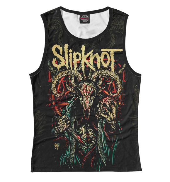 Женская майка с изображением Slipknot цвета Белый