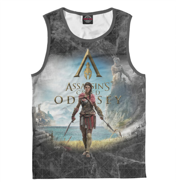 Майка для мальчика с изображением Assassins creed Odyssey цвета Белый