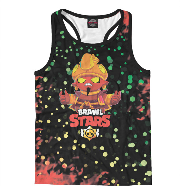 Мужская майка-борцовка с притом BRAWL STARS EVIL GENE цвета Белый Мужская майка-борцовка с изображением BRAWL STARS EVIL GENE цвета Белый