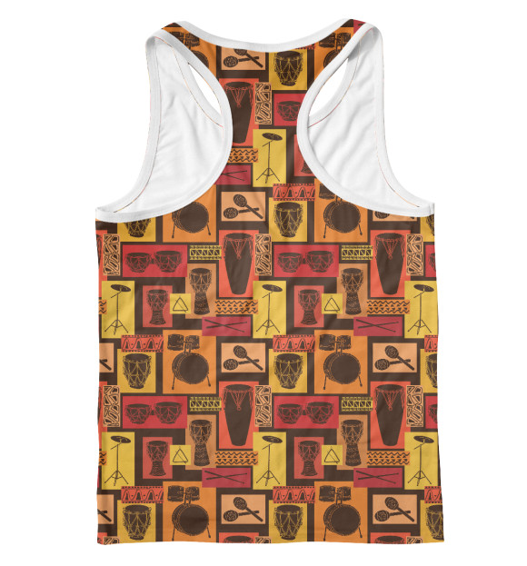 Мужская майка-борцовка с изображением Барабанщик цвета Белый