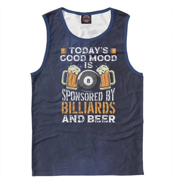 Майка для мальчика с изображением Billiards And Beer цвета Белый