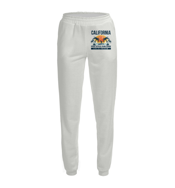 Женские спортивные штаны с изображением California цвета Белый