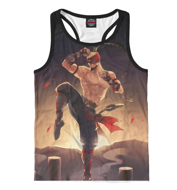 Мужская майка-борцовка с изображением LS-Sunset цвета Белый