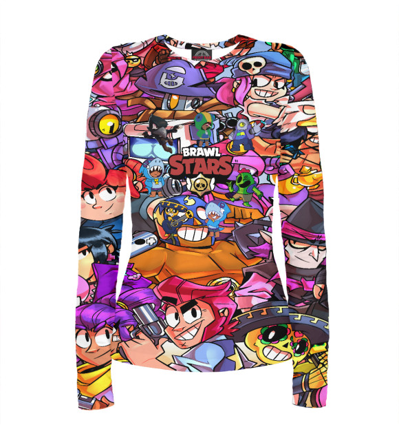 Женский лонгслив с изображением Brawl Stars | Бравл Старс цвета Белый