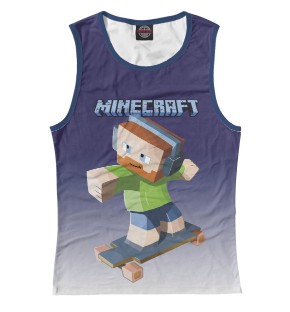 Майка для девочки с изображением Minecraft цвета Белый