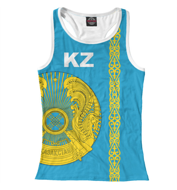Женская майка-борцовка с изображением Казахстан цвета Белый