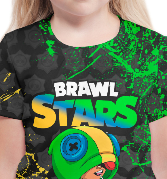 Футболка для девочек с изображением Brawl Stars Leon цвета Белый