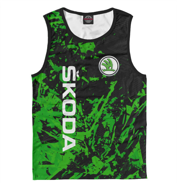 Майка для мальчика с изображением ШКОДА, SKODA цвета Белый