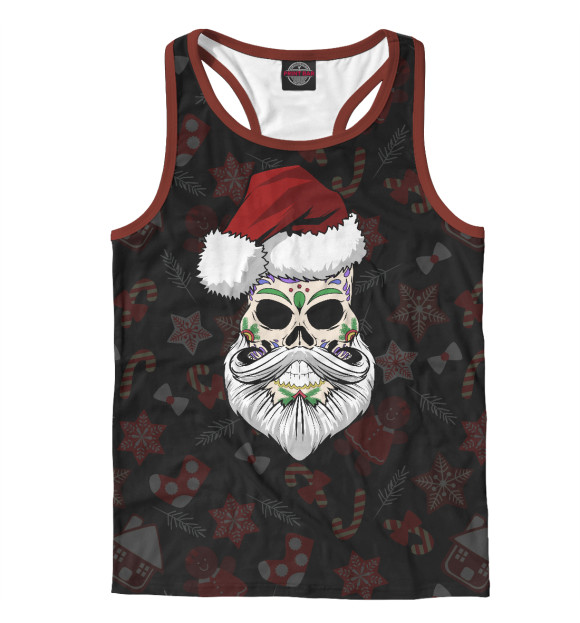 Мужская майка-борцовка с изображением El Santa цвета Белый