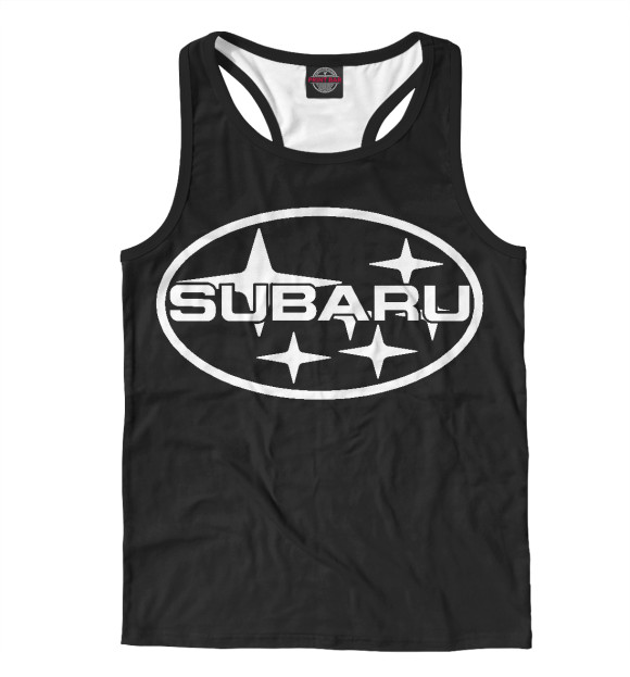 Мужская майка-борцовка с изображением Subaru цвета Белый