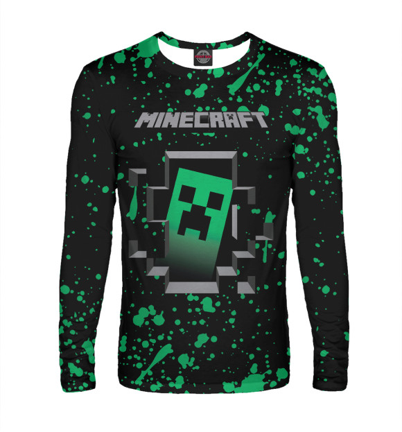 Мужской лонгслив с изображением Minecraft цвета Белый