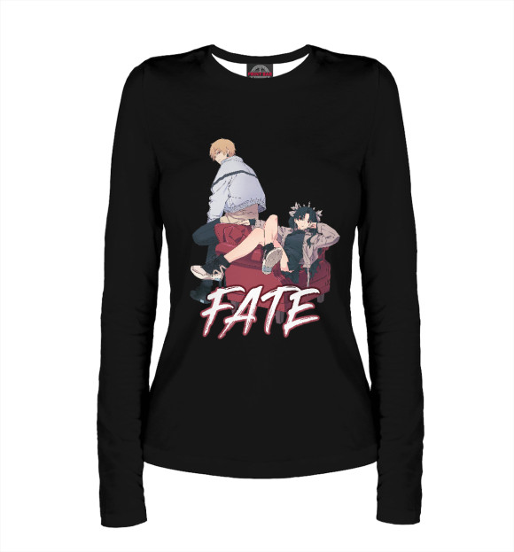 Женский лонгслив с изображением Гильгамеш и Иштар. Fate цвета Белый