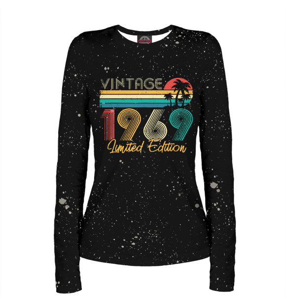 Женский лонгслив с изображением Vintage 1969 цвета Белый