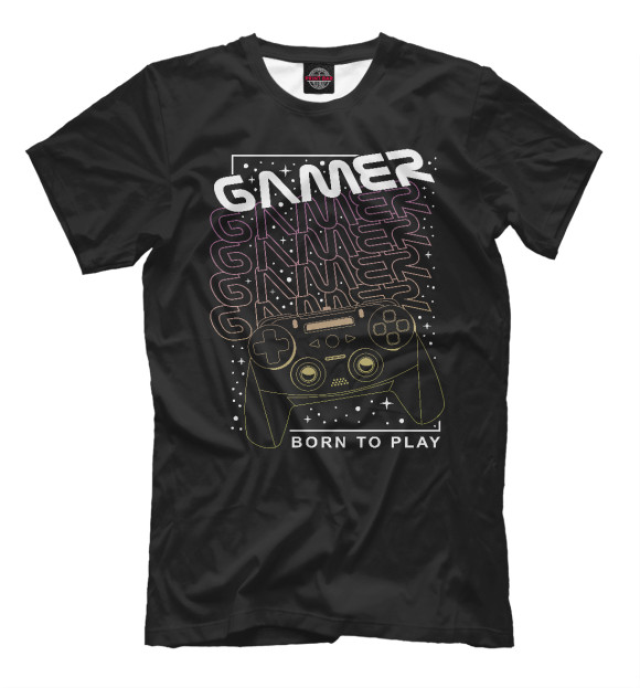 Мужская футболка с изображением Gamer цвета Белый