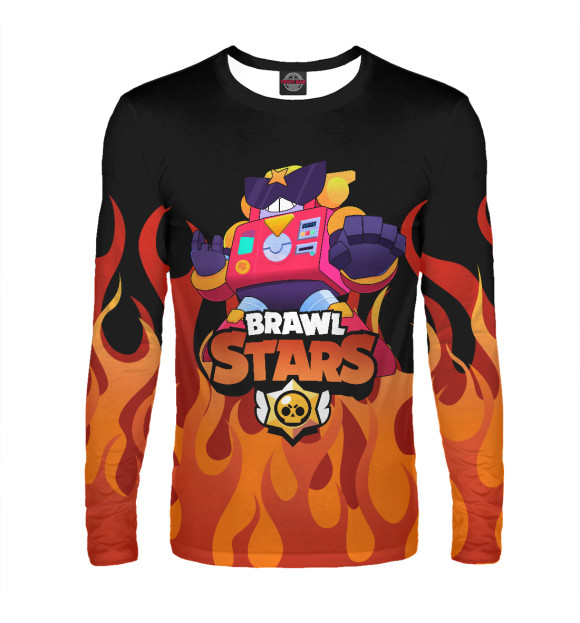 Мужской лонгслив с изображением Brawl Stars Вольт цвета Белый