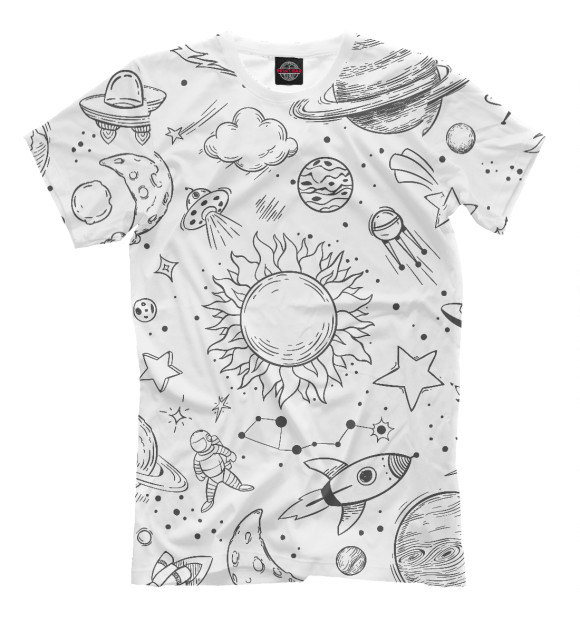 Мужская футболка с изображением Space цвета Белый