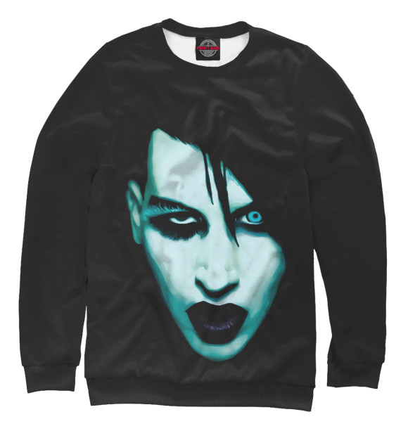 Женский свитшот с изображением Marilyn Manson цвета Белый