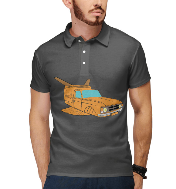 Мужское поло с изображением Каблучок цвета Белый