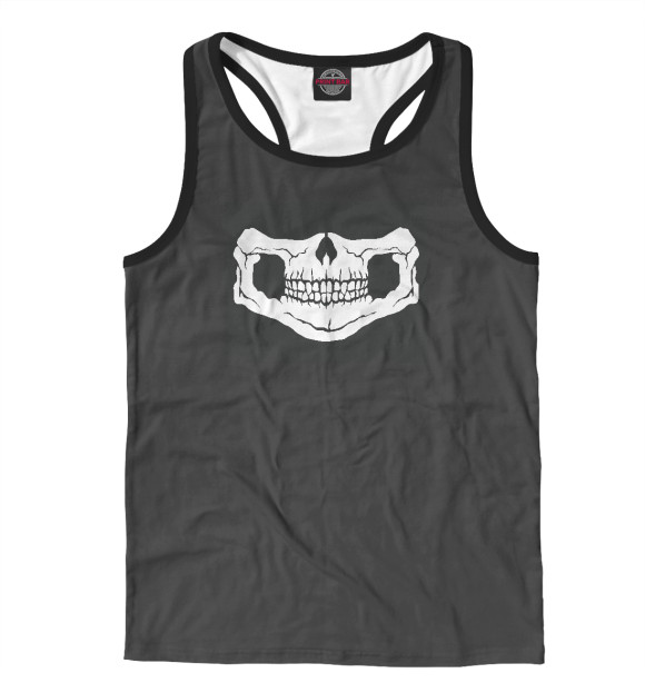 Мужская майка-борцовка с изображением Mask skull цвета Белый