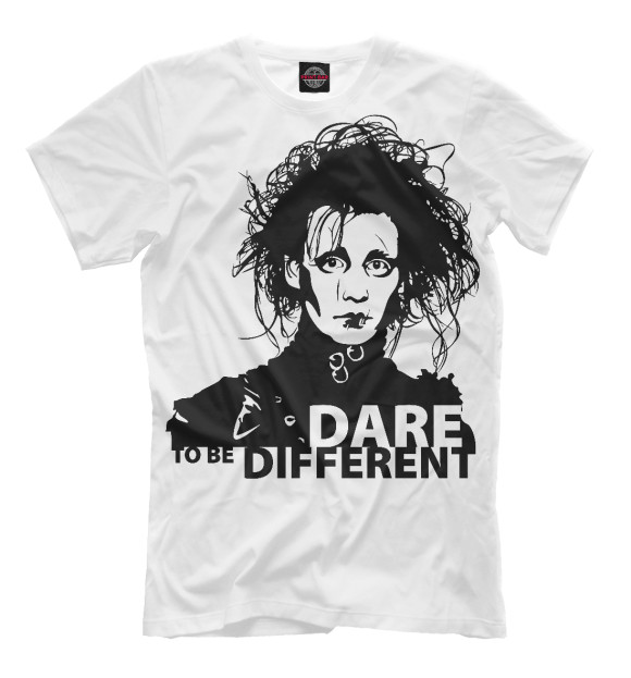 Мужская футболка с изображением Эдвард руки-ножницы цвета Белый