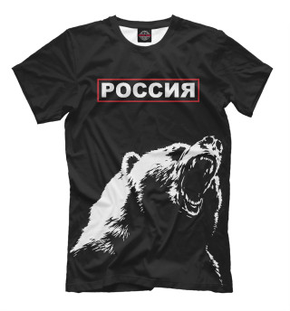 Мужская футболка Русский медведь и герб