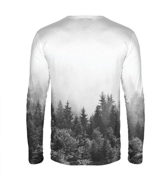 Мужской лонгслив с изображением Природа России цвета Белый