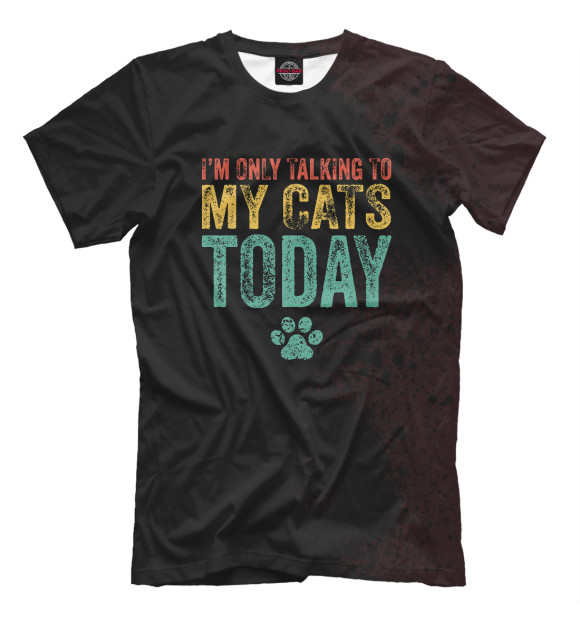 Футболка для мальчиков с изображением I'm Only Talking To My Cats цвета Белый
